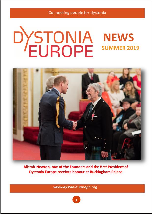 Newsletter di Dystonia Europe relativa al 1 semestre 2019